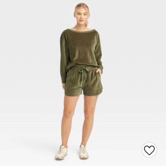 Women's Mid-Rise Velour Shorts S - Picture 4 of 4